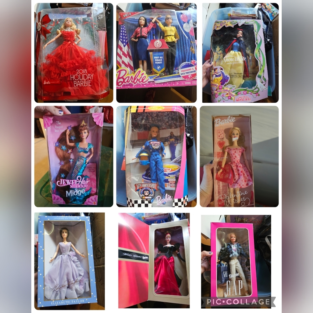 Barbie Doll Set - Red, Blue, Pink, and Purple Outfits